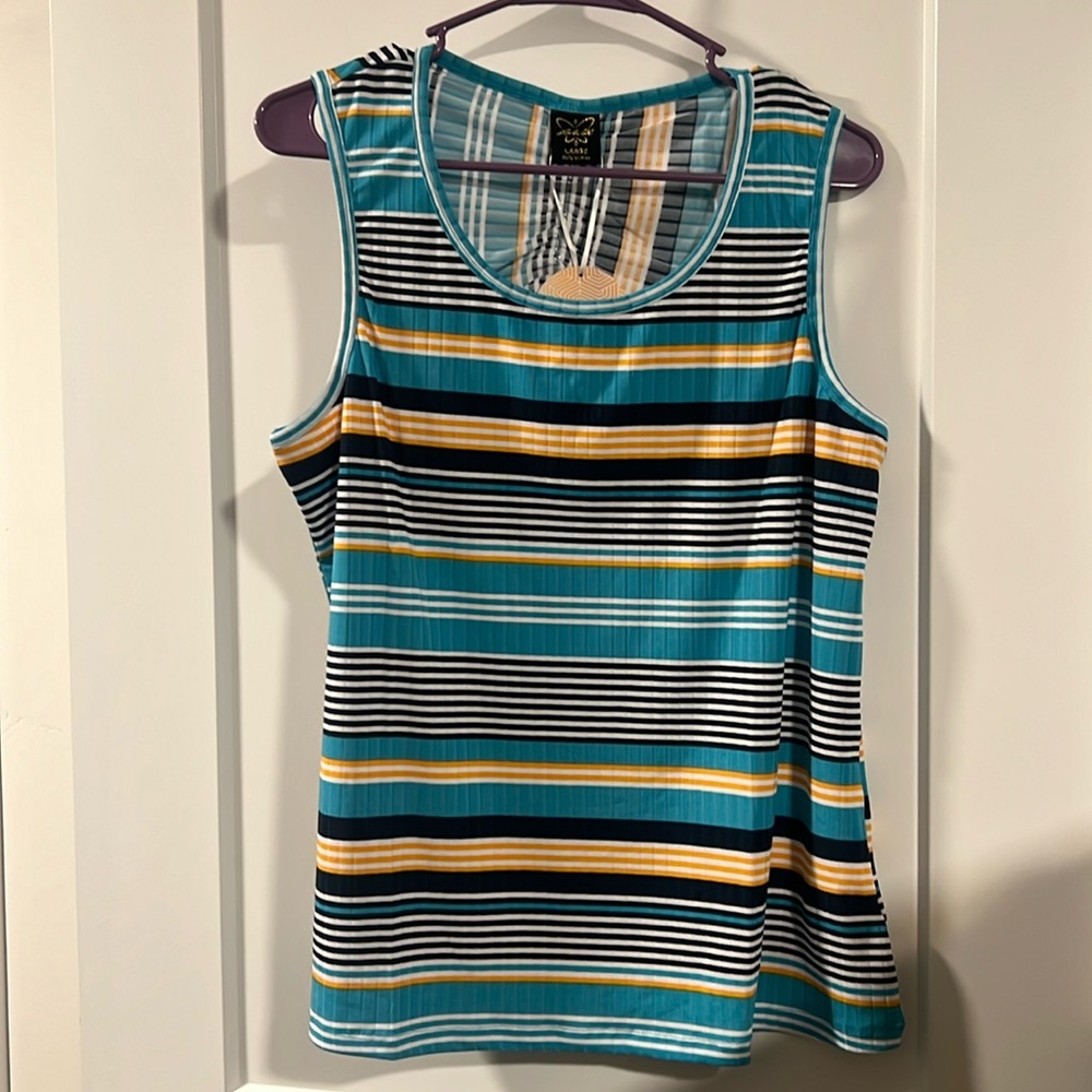 Laila Ali Striped Tank Top in Multi 🆕